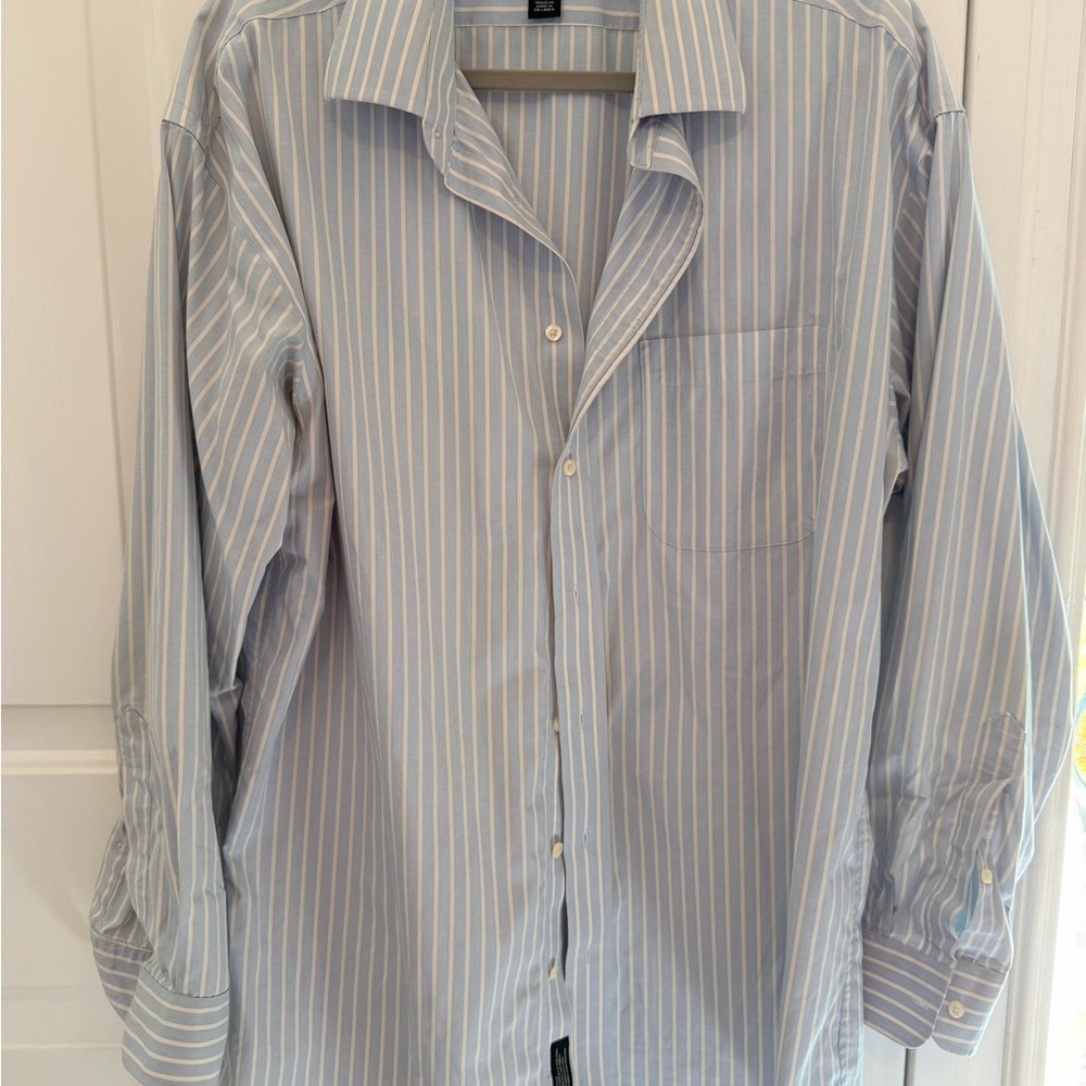 Jos. A. Bank Light Blue Striped Button Down Shirt